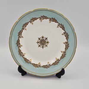 Gold and Blue Decorative Dinner Plate